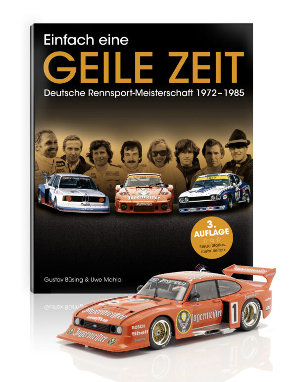 Buch Einfach eine Geile Zeit + Modellauto Ford Capri Turbo Gr.5 Jägermeister #1 4th DRM 1982 Klaus Ludwig 1:18 Werk83