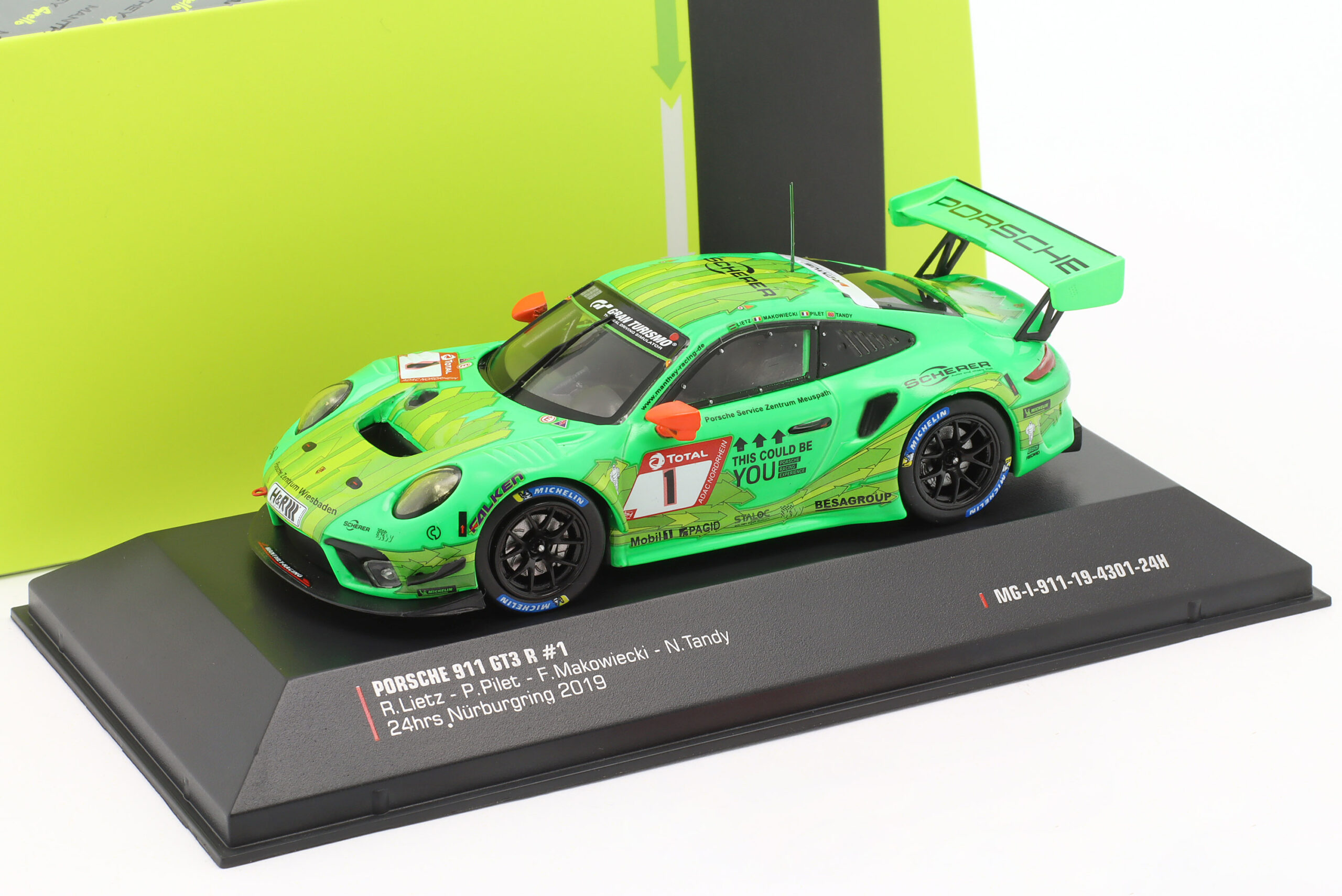 Porsche 911 GT3 R #1 24h Nürburgring 2019 Manthey Racing 1:43 Ixo