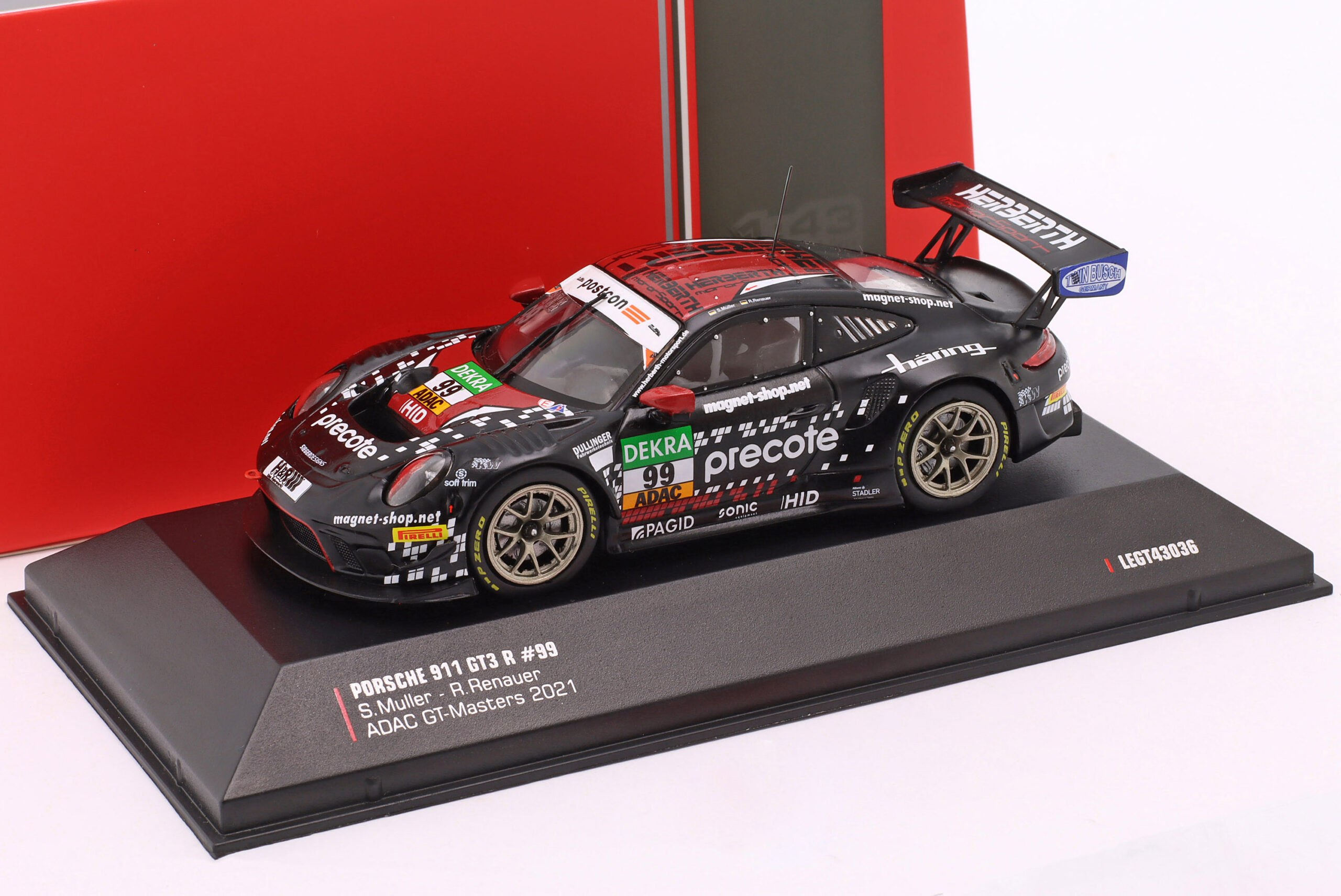 Porsche 911 GT3 R #99 Herberth Motorsport ADAC GT Masters 2021 Renauer, Müller 1:43 Ixo